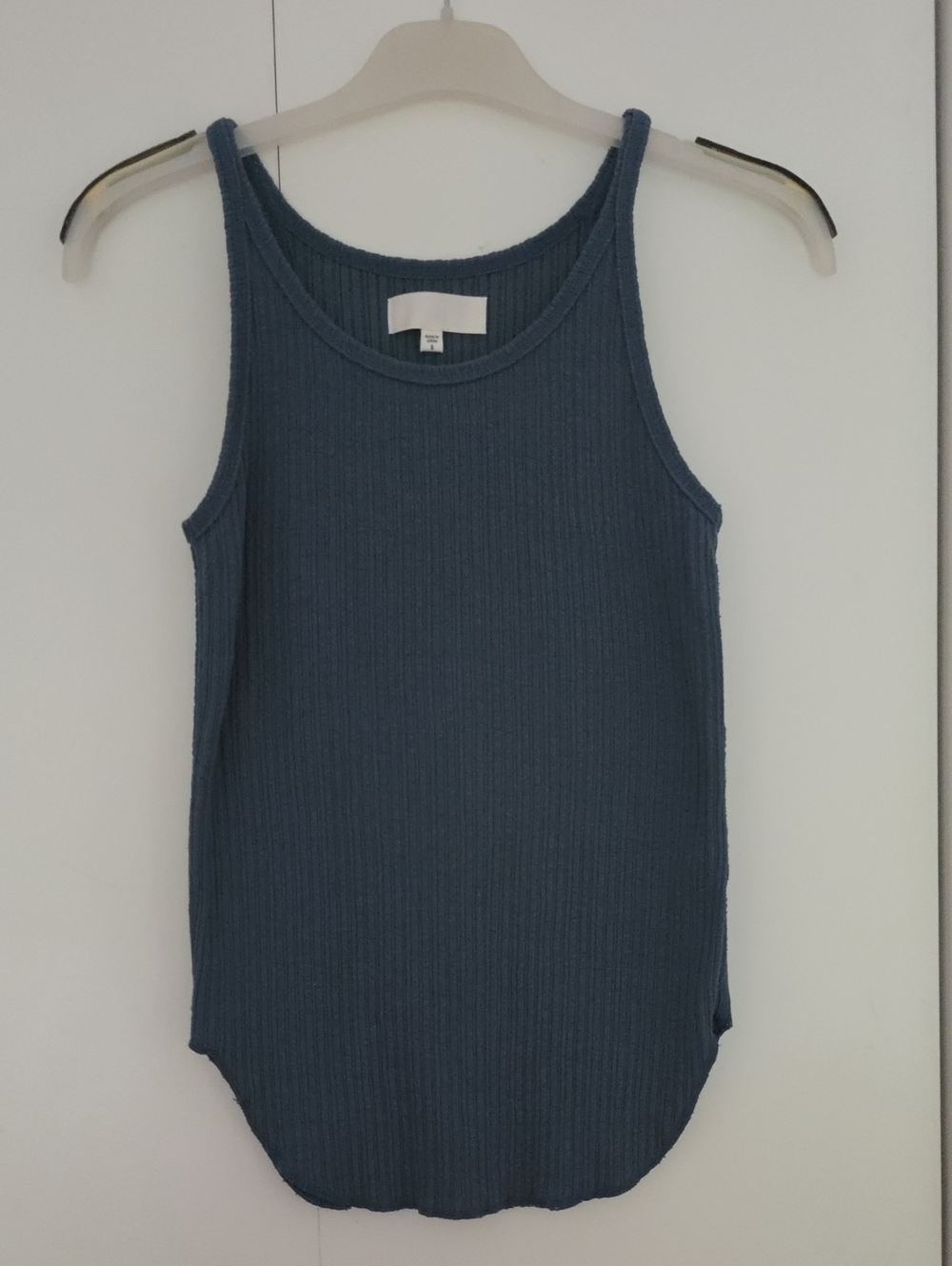 Moussy Ribbed Scoop Tank - Blue